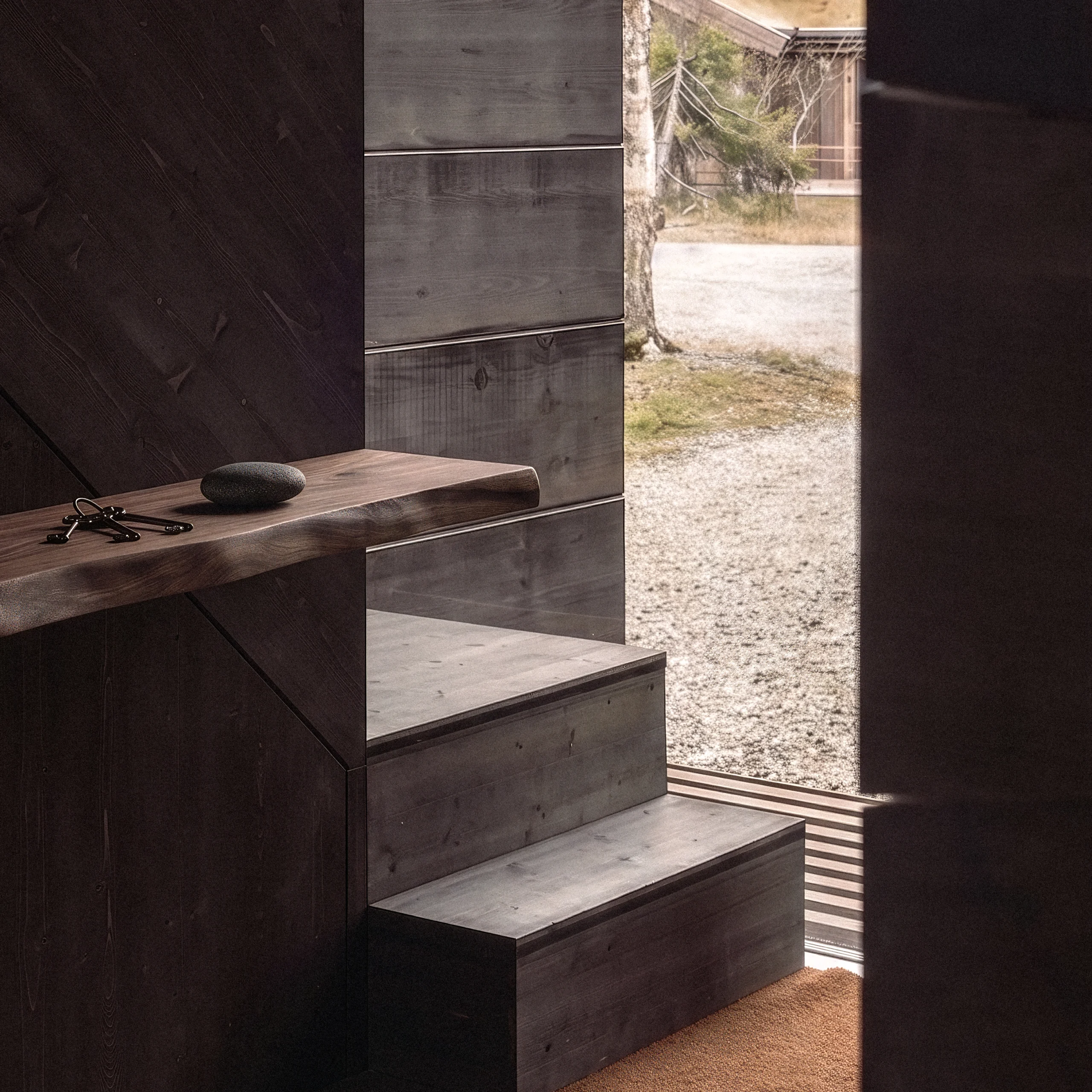 Balda flotante NATURA live edge de roble macizo — borde orgánico natural