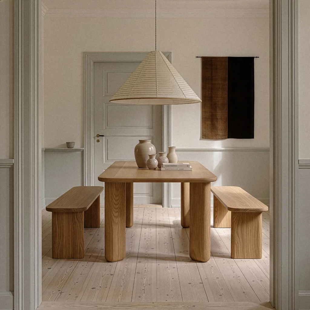 Tavolo da pranzo LUMA in rovere massello naturale — Studio Tablas